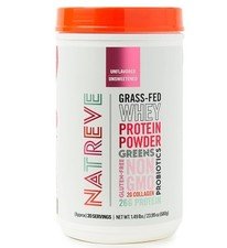 Natreve Whey Protein Powder Grass-Fed + Amino Acids + Collagen 1.5 LB Unflavored picture