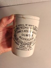 Antique James Keiller and Son's Dundee Marmalade Stoneware Crock Jar London 1lb picture