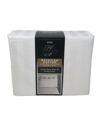 Hotel Style 600TC Egyptian Cotton Sateen 4pc King Size Sheet Set, White Stripe picture