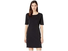 Mod-o-doc Women's Interlock Black Side Zip Scoop-neck Midi Dress Size S picture