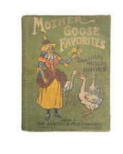 Mother Goose Favorites Saalfields Muslin Antique Early 1900's Cloth Book picture