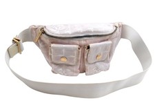 Authentic CHANEL New Travel Line Waist Bag Purse Nylon Leather Pink AD284 picture
