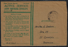 Bermuda 1944 Active Service Army Privilege Envelope for Armed Forces to Bermuda picture