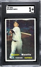 1957 Topps #95 Mickey Mantle SGC 1 -  Centered - Presents Well  picture