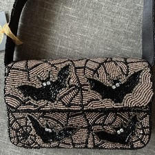 NEW Viral from India to you Fall Halloween Black Bat Beaded Bag🦇🖤 picture