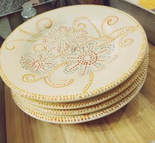 Pier One Floral Dot plates set of 4 picture