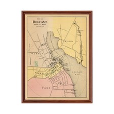 Old Map of Belfast, ME 1894 - Vintage Belfast Maine Art picture