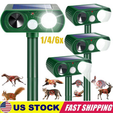 1/4/6Pack Solar Ultrasonic Animal Repellent Dog Skunk Deer Raccoon For Garden US picture