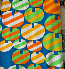 Vintage Marimekko Rotti Fabric Finnish Retro Scandinavian Apple Blue Cotton Lot picture