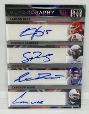 Quad Auto Beck Sanders Dart Ward NFL Rookies 2024 Leaf Stardust Quadography 4/4  picture