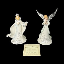 Hawthorne Village Silver Blessings Nativity King Gaspar & Angel of Prayer 2004 picture