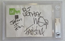LIMP BIZKIT SIGNED BECKETT BAS COA AUTOGRAPHED SAM RIVERS SLABBED FRED DURST  picture