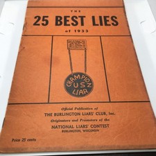 Burlington Liars' Club The 25 Best Lies Of 1933 National Liars Contest  picture