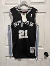 Mitchell & Ness Tim Duncan San Antonio Spurs NBA Jersey Black/Gray #21 2XL picture