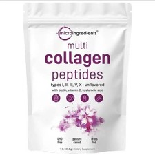 Multi Collagen Peptides Powder 1LB Hydrolyzed Type I II III V X Hair Skin Nail picture