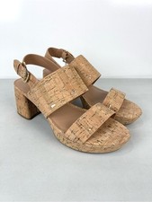 NWT Aerosoles Camilia Platform Sandals Women’s Size 9 Cork Gold Fleck Round Toe picture