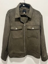 Tahari Olive Green Suede Jacket with Front Pockets - Large picture