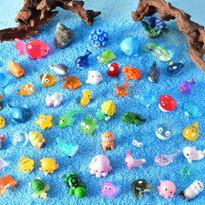 56Pcs Mini Ocean Resin Animals, Miniature Plastic Figurines Tiny Sea Animals Bul picture