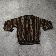 Protege Sweater Mens Medium Coogi Style 3D Knit Multicolor Medium Abstract picture