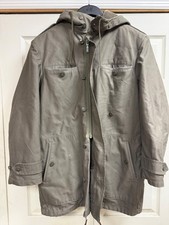 Vintage Schwarz Passau German Military Parka Jacket Moleskin Wool Lining Medium picture