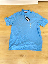 Roundtree & Yorke Supima Men’s Polo Shirt M Blue Short Sleeve Knit Cotton picture