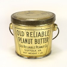 1930s Old Reliable Peanut Butter Tin Vintage Pail Bucket – 3.5