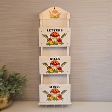 Vintage Sears Merry Mushroom 3 Tier Wooden Wall Organizer 1978 picture