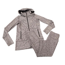 Lululemon Athletica Women's Heather Stride II Jacket & Leggings Set Gray Size 6 picture