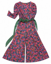 Vintage 1960’s Flobert Mod Psychedelic One Piece Jumpsuit Flowy Pants Dress XS picture