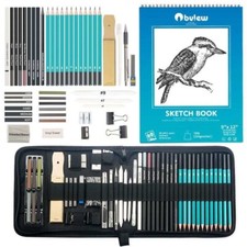 50pc Professional Drawing Artist Kit Pencils Sketch Charcoal Art Set Adults Bag picture