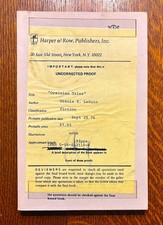 Signed UNCORRECTED PROOF ~ Ursula Le Guin ~ ORSINIAN TALES ~ 1976 ARC Pre 1st picture