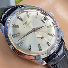 Vintage WITTNAUER men's manual wind watch Ref:6300 Date rare dial swiss 1960s picture