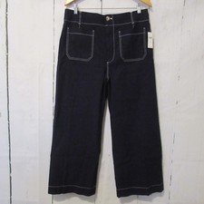 New Maeve By Anthropologie Pants 33 The Colette Blue High Rise Wide Leg Crop picture