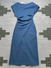 Zara Dress Womens Medium Blue Bodycon Midi New  picture