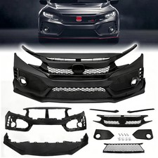 For 2016-2021 Honda Civic Type R Style Front Bumper Cover Kit with Grille & Lip picture