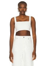 Loulou Studio Anet Bra Top in Ivory XSmall New Womens Denim Crop Tank picture