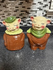 1940s Shawnee Smiley & Winnie Pig Cookie Jar Banks Selling as a Pair.  picture
