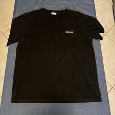 Celine Chest Logo Black T-shirt Mens 2XL picture
