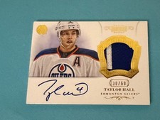 2012-13 PANINI DOMINION Taylor Hall Auto/Patch /60 On Card Auto/GAME USED picture