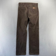 Vintage Wrangler Jeans Mens 34x34 Brown 13MWZ Cowboy Cut Western Denim USA Made picture