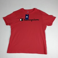 Champion Mens XL Red Big Script Logo Graphic T Shirt Athletic Streetwear NWT picture