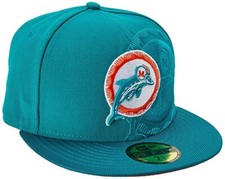 Authentic NWT New Era NFL Miami Dolphins Throwback Sideline 59Fifty Fitted Hat picture