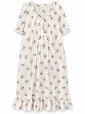 Barbizon Womens Nightgown L Pink Lace Ruffles Grannycore Prairie Vintage 80s picture