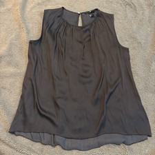 H&M Dark Grey Satin Blouse Women’s Size 10 New Without Tags picture