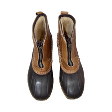 Vintage L.L. Bean Front Zip Shearling Lined Duck Boots Made in Maine Men’s 7 picture