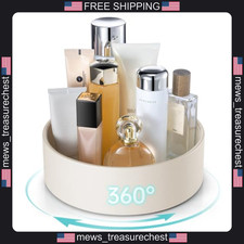 Rotating Perfume Organizer for Makeup Skincare with Leather Finish picture