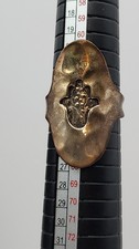 Vintage Israeli 925 Sterling Silver Hamsa Hand Statement Ring – Size 10 picture