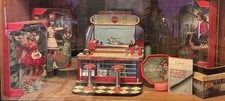 Coca-Cola Barbie Soda Fountain Set 4 Collector Dolls, Ken & Diner Display picture