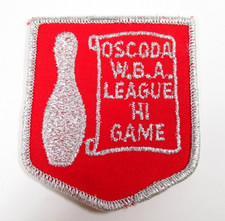 Oscoda Michigan WBA League High Game Bowling Patch Vintage Sew On picture