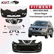 Front Bumper Cover Kit with Grille & Fog Lights For 2014 2015 2016 Nissan Rogue picture